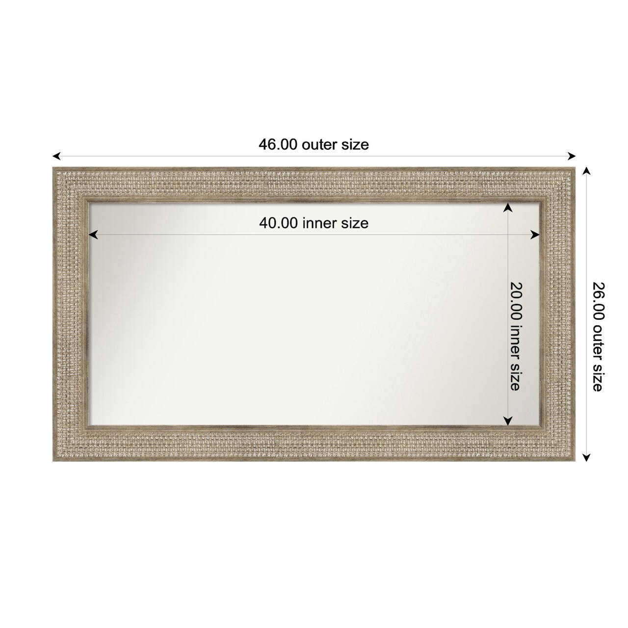 Trellis Silver Non-Beveled Custom Framed Bathroom Vanity Wall Mirror